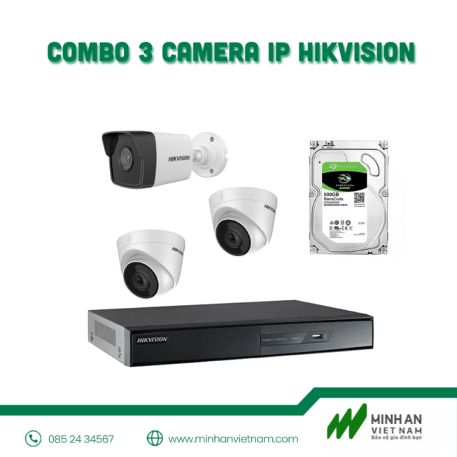 Combo 3 camera IP 2.0 MP Hikvision
